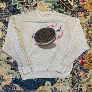 Men's Gray XL Vintage Oreo cookie crewneck sweater 90s Promo